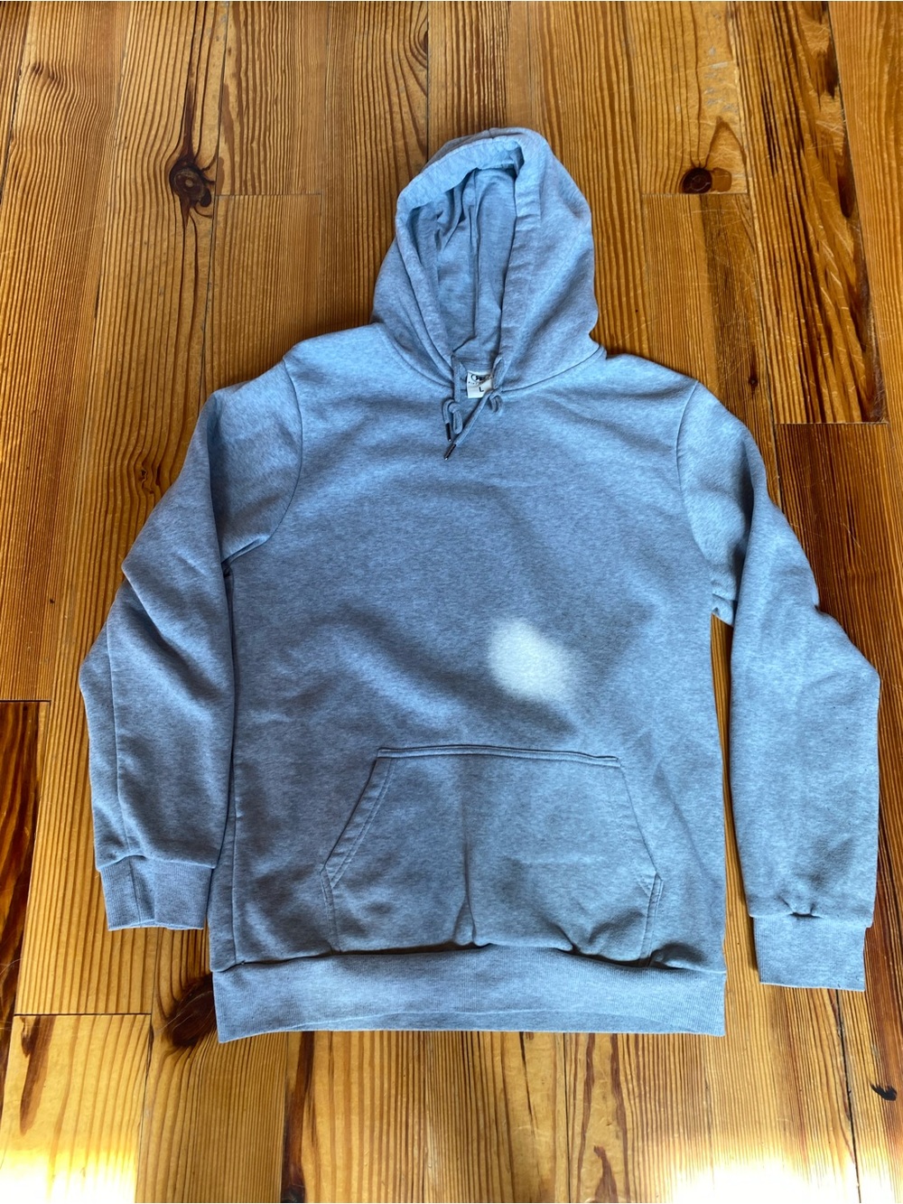 Men's Classic Light Gray Pullover Hoodie - Soft Fleece Pocket Sweatshirt